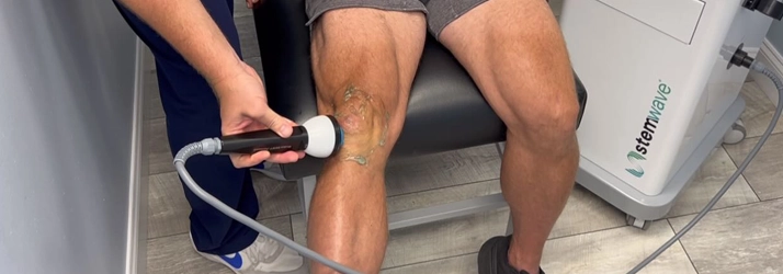 StemWave being performed on a patients knee.